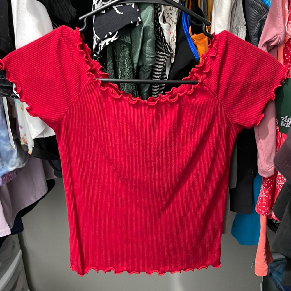 Red crop top